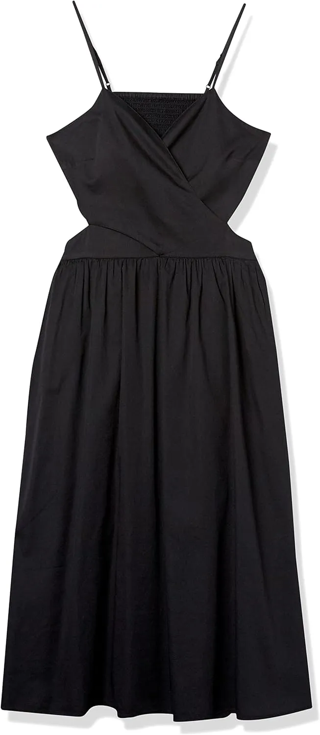 The Drop Women's Makenna Strappy Cross-Front Smocked-Back Midi Dress