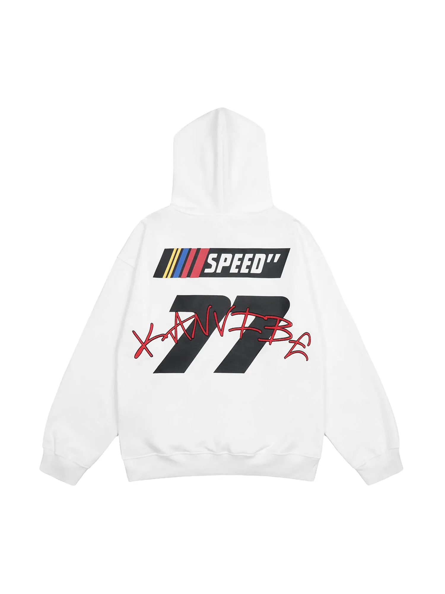 Thesupermade Fuzzy Print Racing Hoodie