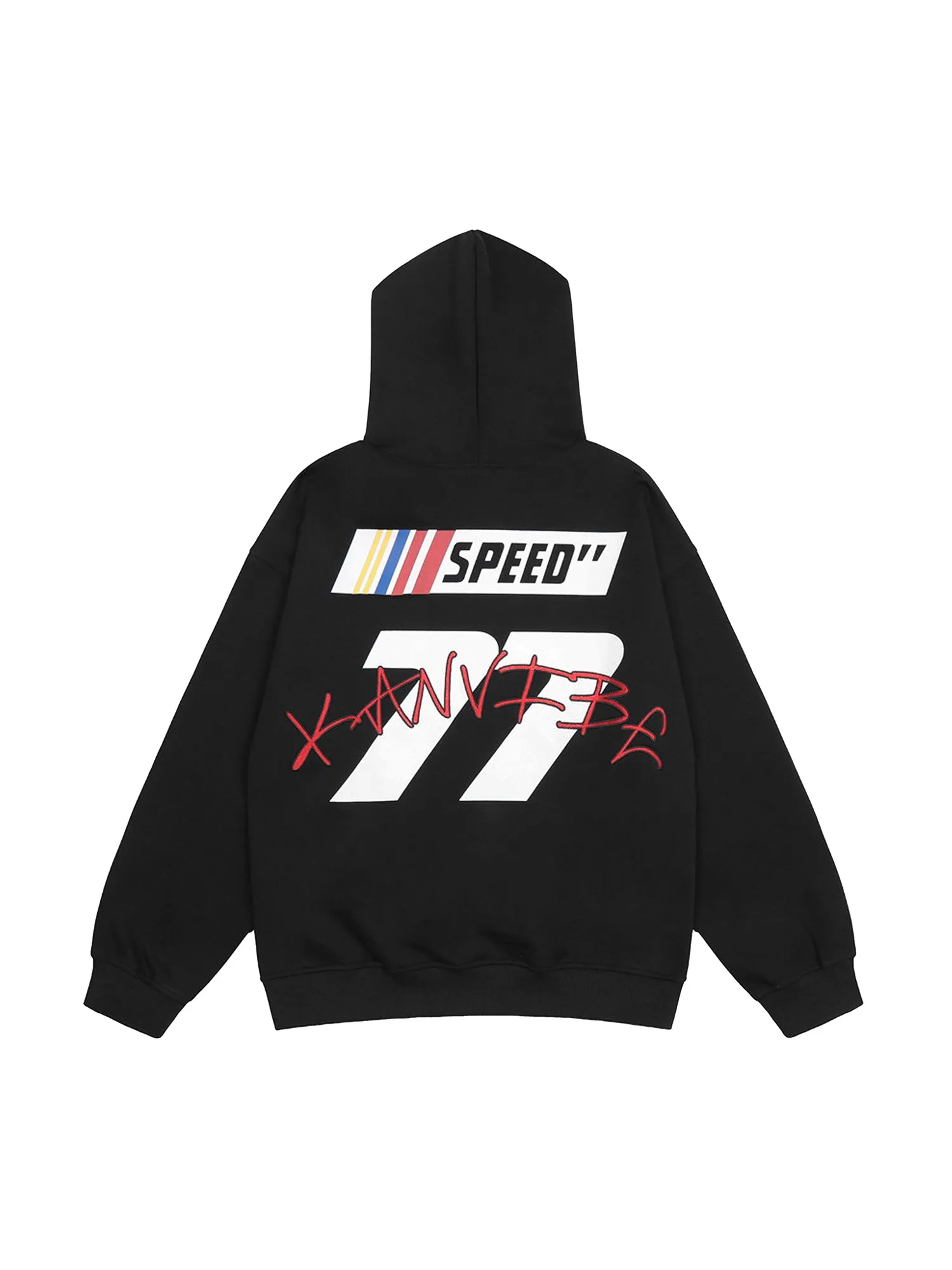 Thesupermade Fuzzy Print Racing Hoodie
