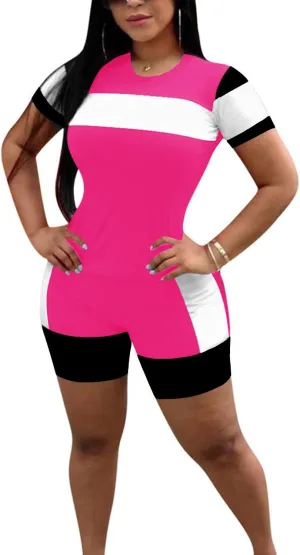 TOPONSKY Womens 2 Piece Sports Outfit Tracksuit Shirt Shorts Jogger Bodycon Sets