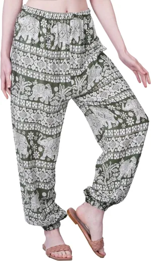 Women's Harem Pants | Flowy Hippie Clothes | Comfy Bohemian Elasticated Yoga Pants with 2 Side Pockets for Women