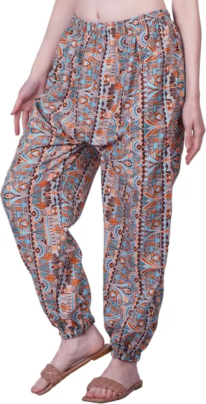 Women's Harem Pants | Flowy Hippie Clothes | Comfy Bohemian Elasticated Yoga Pants with 2 Side Pockets for Women