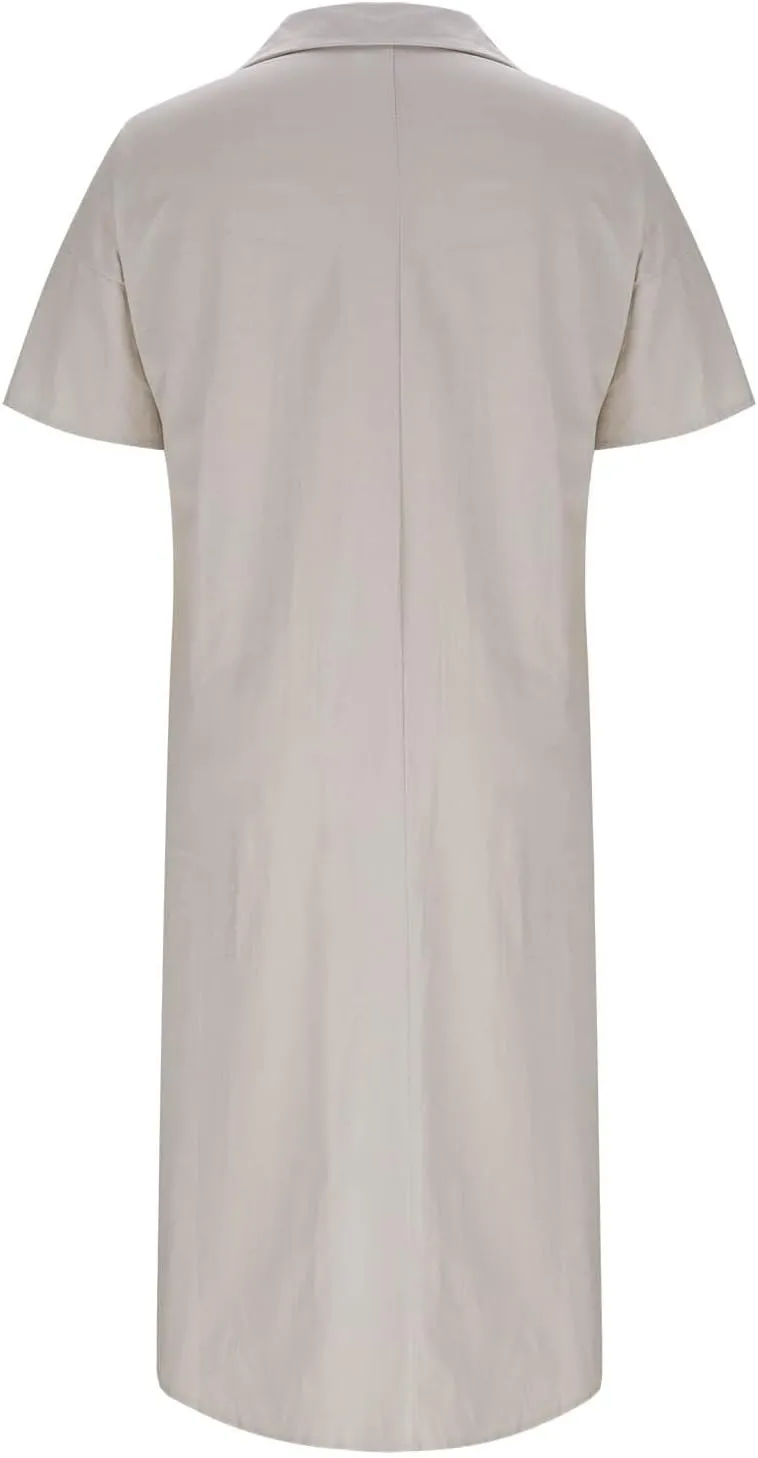 Women's Oversized Dresses Plus Size Boho Dress Casual Fashion Soft V Neck Button Dress Solid Short Sleeve Dress